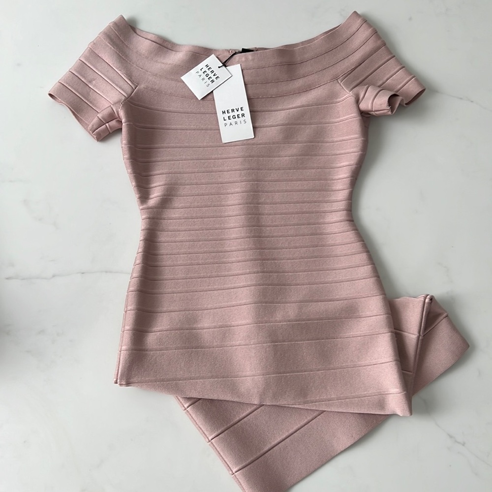 HERVE LEGER Carmen Knit cameo dress